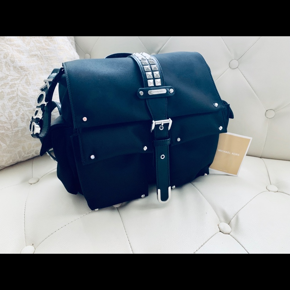 Sold NEW Michael Kors Black Stud Backpack - Picture 1 of 8